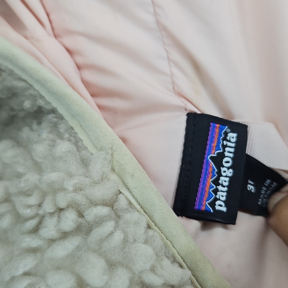 Patagonia Toddler Cream High Pile Fleece Parka 3T - Picture 5 of 8